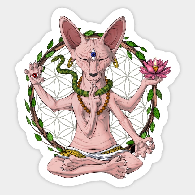 Sphynx Cat Yoga Sticker by underheaven